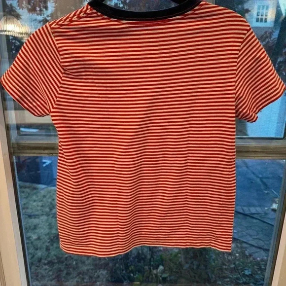 Polo Ralph Lauren T-Shirt Boys Size 7 Red Stripe Big Pony Crewneck Short Sleeve - Picture 2 of 5